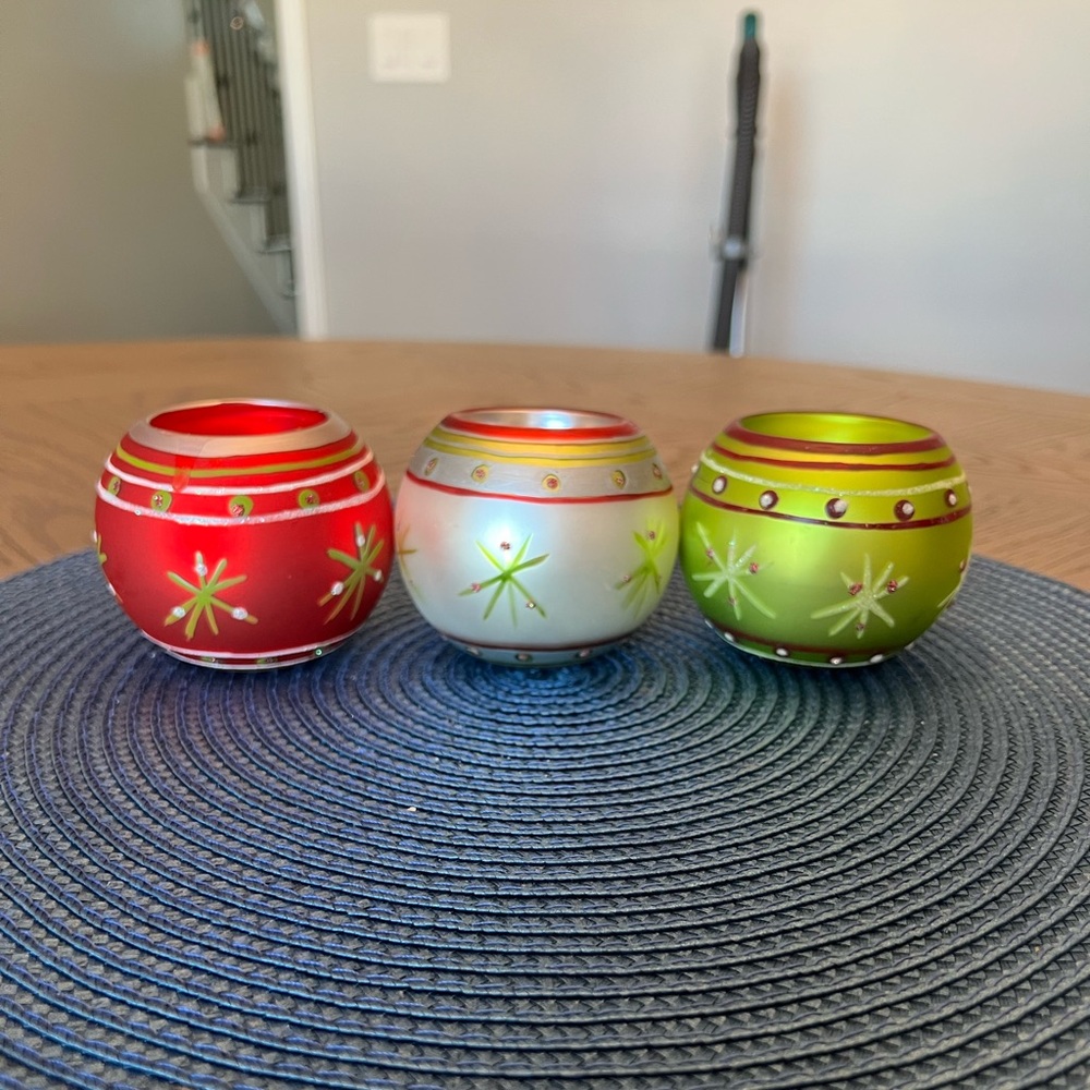 Christmas ornament votive candle holder